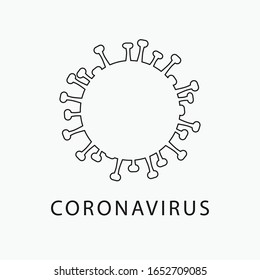 Coronavirus vector outline icon isolated on white background. 