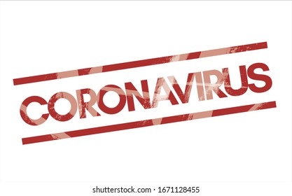 Coronavirus. Vector Red Rubber Stamp.