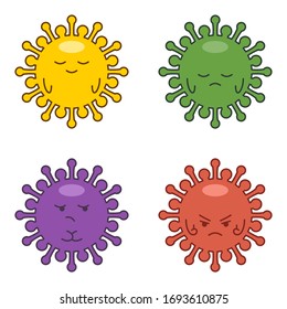 Coronavirus vector sign set with different mood and emotions