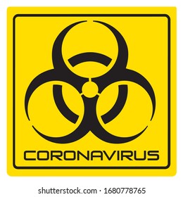 Signo cuadrado del vector Coronavirus. Icono de diseño gráfico COVID-19. Pandemia de brotes de virus chinos. Plantilla vectorial para carteles, banners, publicidad.