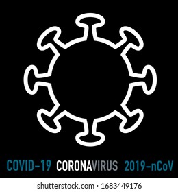 Coronavirus vector virus on black background