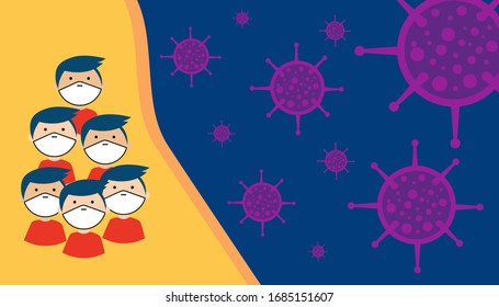 Coronavirus in vector. Coronavirus in Wuhan. Coronavirus disease named COVID-19.