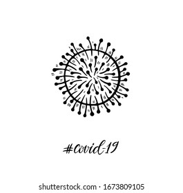 Coronavirus virus bacteria cell vector illustration isolated on white