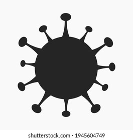 Coronavirus Virus schwarze Form Symbol. COVID-19-Pandemie-Virus. Vektorgrafik.