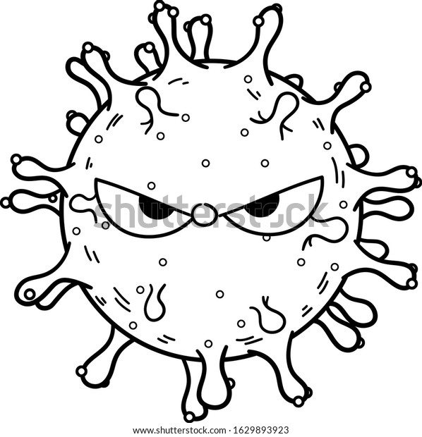 Coronavirus Virus Cartoon Doodle Illustration Stock Vector ...