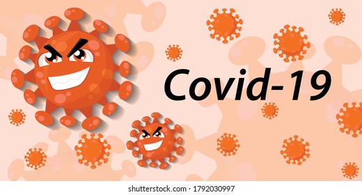 Coronavirus Virus Covid-19 Vektorhintergrund Rot