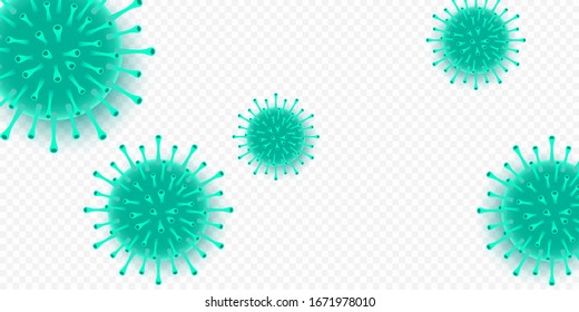 Coronavirus. Virus. COVID-2019. Outbreak coronavirus. Pandemic, medical, healthcare, infectious, virology, epidemiology concept. Corona virus 2019-nCoV. 3D background.  illustration.