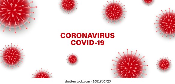 Coronavirus. Virus. COVID-2019. Outbreak coronavirus. Pandemic, medical, healthcare, infectious, virology, epidemiology concept. Corona virus 2019-nCoV. 3D background. Vector illustration.