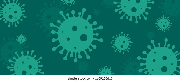 Coronavirus. Virus. COVID-2019. Outbreak coronavirus. Pandemic, medical, healthcare, infectious, virology, epidemiology concept. Corona virus 2019-nCoV. 3D background. Vector illustration.