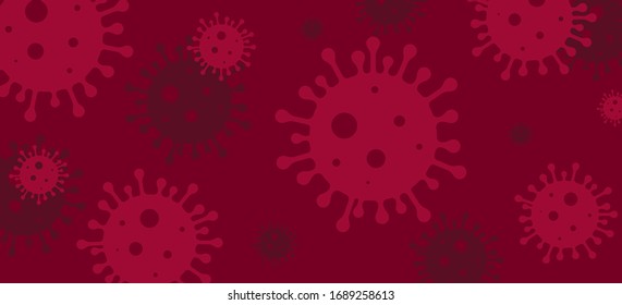 Coronavirus. Virus. COVID-2019. Outbreak coronavirus. Pandemic, medical, healthcare, infectious, virology, epidemiology concept. Corona virus 2019-nCoV. 3D background. Vector illustration.