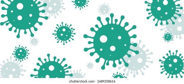 Coronavirus. Virus. COVID-2019. Outbreak coronavirus. Pandemic, medical, healthcare, infectious, virology, epidemiology concept. Corona virus 2019-nCoV. 3D background. Vector illustration.