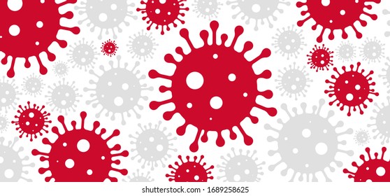 Coronavirus. Virus. COVID-2019. Outbreak coronavirus. Pandemic, medical, healthcare, infectious, virology, epidemiology concept. Corona virus 2019-nCoV. 3D background. Vector illustration.