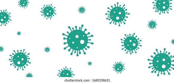 Coronavirus. Virus. COVID-2019. Outbreak coronavirus. Pandemic, medical, healthcare, infectious, virology, epidemiology concept. Corona virus 2019-nCoV. 3D background. Vector illustration.