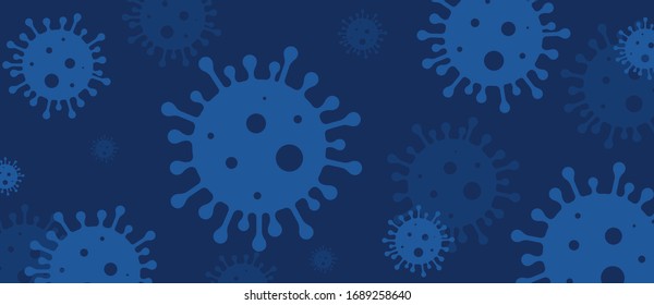 Coronavirus. Virus. COVID-2019. Outbreak coronavirus. Pandemic, medical, healthcare, infectious, virology, epidemiology concept. Corona virus 2019-nCoV. 3D background. Vector illustration.