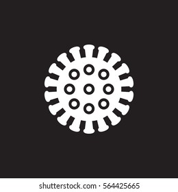 Coronavirus, virus icon vector, filled flat sign, solid white pictogram isolated on black. Symbol, logo illustration