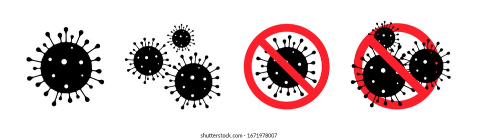 Coronavirus. Virus. Icons set.COVID-2019. Outbreak coronavirus. Pandemic, medical, healthcare, Stop Coronavirus concept. Corona virus 2019-nCoV. Vector illustration.