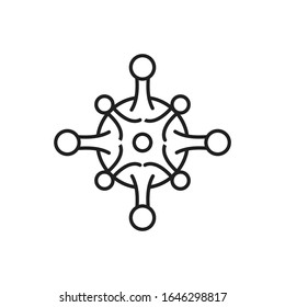 Coronavirus, virus line icon, outline vector sign, linear pictogram isolated on white. Symbol, logo illustration