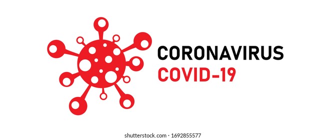 Coronavirus with virus logo.Covid-19 Coronavirus concept inscription typography design logo. Coronavirus symbol pandemic vector image