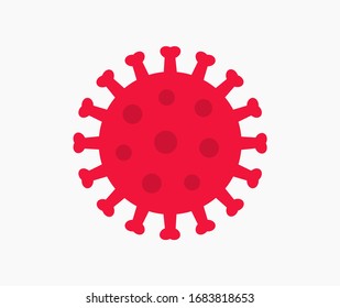 Symbolform des roten Coronavirus-Virus. Vektorillustration.