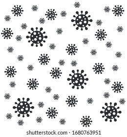 Coronavirus. Virus seamless pattern background. Viral bacteria infection. Virus infection vector.