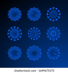 coronavirus, virus set of vector shapes