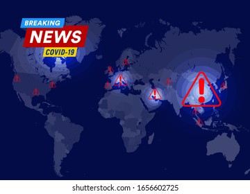 Coronavirus virus spread statistics , mortality and infection map with infection area and points template for news, social media, medical inforgraphic, web, vector illustration.