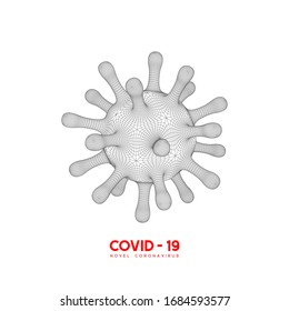 Coronavirus, virus strain of MERS-Cov and Novel coronavirus 2019-nCoV, Covid-19. Vector concept of dangerous virus, 3d grid texture.