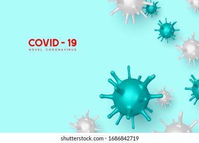 Coronavirus, virus strain of MERS-Cov and Novel coronavirus 2019-nCoV, Covid-19. Vector dangerous virus, medical bacterial cells.