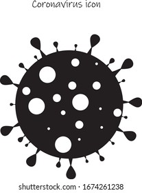 Coronavirus virus vector isolated on white. Bacteria Icon. Flat coronavirus bacteria icon for sign and symbol. Virus cells vector. Coronavirus bacteria COVID-2019. Dangerous cell from China, vector