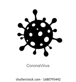Coronavirus virus vector isolated on white. Bacteria Icon. Flat coronavirus bacteria icon for sign and symbol. Virus cells vector. Coronavirus bacteria COVID-2019. Dangerous cell from China, vector