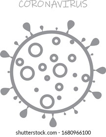 Coronavirus virus vector isolated on white. Bacteria Icon. Flat coronavirus bacteria icon for sign and symbol. Virus cells vector. Coronavirus bacteria COVID-2019. Dangerous cell from China, vector
