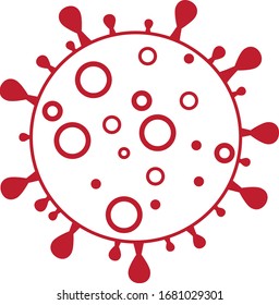 Vector del virus del coronavirus aislado en blanco. Icono de bacterias. Icono de bacteria del coronavirus plano para el signo y el símbolo. Vector de células de virus. Bacterias del coronavirus COVID-2019. Celda peligrosa de China, vector
