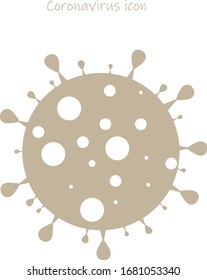 Coronavirus virus vector isolated on white. Bacteria Icon. Flat coronavirus bacteria icon for sign and symbol. Virus cells vector. Coronavirus bacteria COVID-2019. Dangerous cell from China, vector