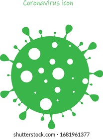 Vektorillustration des Coronavirus-Virus, einzeln auf weiß. Bakteriensymbol. Flaches Koronavirus-Bakterium Symbol für Zeichen und Symbol. Vektorillustration von Viruszellen. Coronavirus Bakterien COVID-2019. Gefährliche Zelle aus China, Vektorillustration