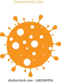 Vektorillustration des Coronavirus-Virus, einzeln auf weiß. Bakteriensymbol. Flaches Koronavirus-Bakterium Symbol für Zeichen und Symbol. Vektorillustration von Viruszellen. Coronavirus Bakterien COVID-2019. Gefährliche Zelle aus China, Vektorillustration