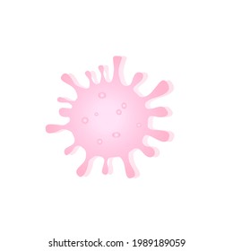 Vector del virus del coronavirus aislado en blanco. Ilustración de símbolo de virus peligroso, enfermedad. Icono de bacterias. Bacterias del coronavirus COVID-2019. 