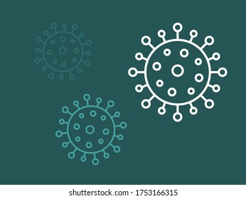 Coronavirus-Viren-Symbole auf dunklem Hintergrund. Vektorgrafik.