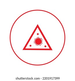 Icono de atención de advertencia de Coronavirus | Icono de versión circular |