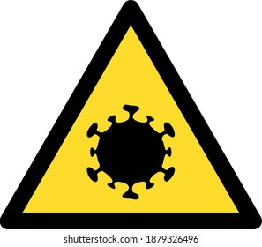 Coronavirus warning icon with flat style. Isolated vector coronavirus warning icon image on a white background.