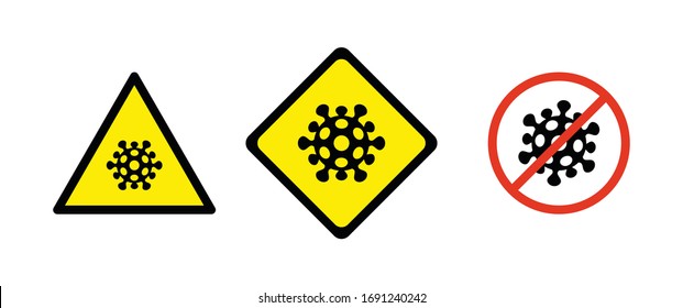 Coronavirus warning sign, biohazard symbol