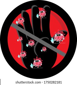 Coronavirus Warning Sign Concept With Hand Vector