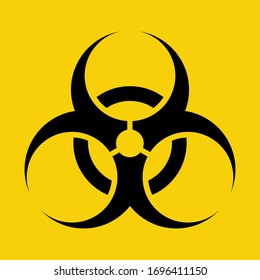 Coronavirus warning sign. Global epidemic of SARS-CoV-2 Covid-19. Vector illustration.