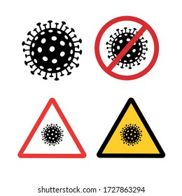 signo de advertencia de coronavirus, detenga covid-19