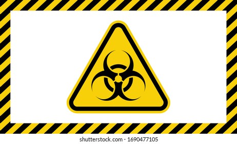 Coronavirus warning sign in a triangle. Global epidemic of SARS-CoV-2 Covid-19. Vector illustration.