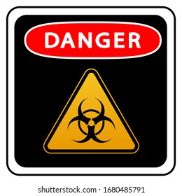 Coronavirus Warnzeichen in einem Dreieck und Warnbänder Vektorillustration Illustration. Coronavirus in Europa. Ausbruch des chinesischen Virus. Globale Epidemie COVID-2019. Vektorillustration-Vorstellung EPS10