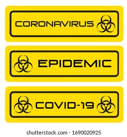 Coronavirus warning vector banners. Chinese corona virus outbreak. Global epidemic of COVID-2019. Banners of COVID-19 infection.