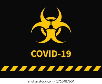 Coronavirus. Warnung. Gelbes Schild. Vektorgrafik