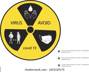 Coronavirus warning,danger sign, COVID-19 or 2019-nCoV epidemic and pandemic symbol. Simple flat logo template for medical Infographic.