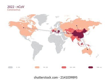 coronavirus world map infographic template