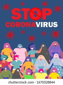 Coronavirus in world. Novel coronavirus 2019-nCoV , woman in white medical face mask. Concept of coronavirus quarantine